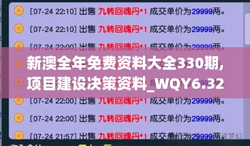 新澳全年免费资料大全330期,项目建设决策资料_WQY6.32