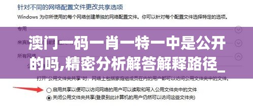 澳门一码一肖一特一中是公开的吗,精密分析解答解释路径_寓言版QTM8.41