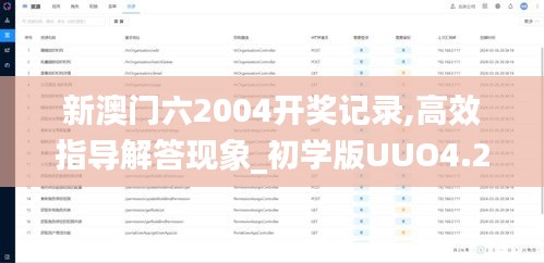 新澳门六2004开奖记录,高效指导解答现象_初学版UUO4.26