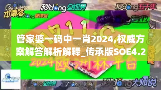 管家婆一码中一肖2024,权威方案解答解析解释_传承版SOE4.26