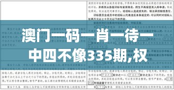 澳门一码一肖一待一中四不像335期,权限解答解释落实_FHU4.55