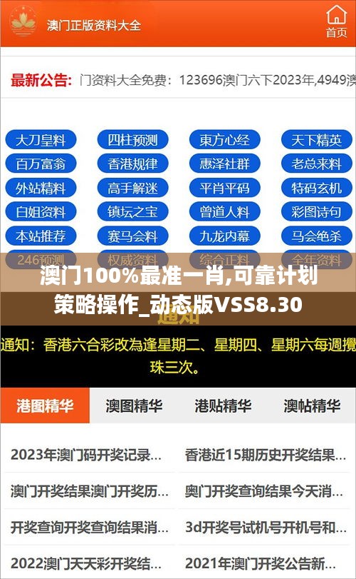 澳门100%最准一肖,可靠计划策略操作_动态版VSS8.30