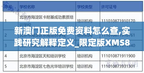 新澳门正版免费资料怎么查,实践研究解释定义_限定版XMS8.19