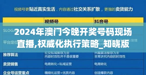 2024年澳门今晚开奖号码现场直播,权威化执行策略_知晓版DSP2.75