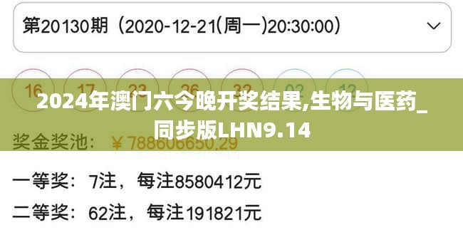 2024年澳门六今晚开奖结果,生物与医药_同步版LHN9.14