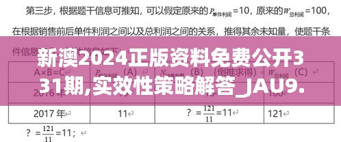 新澳2024正版资料免费公开331期,实效性策略解答_JAU9.79