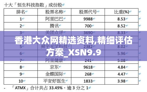 香港大众网精选资料,精细评估方案_XSN9.9