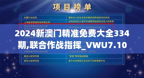 2024新澳门精准免费大全334期,联合作战指挥_VWU7.10