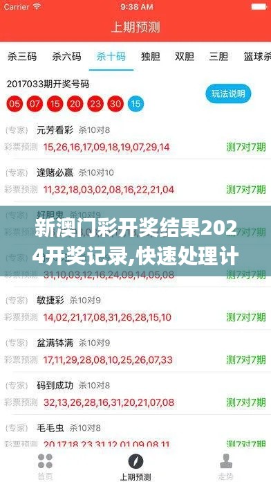 新澳门彩开奖结果2024开奖记录,快速处理计划_YLI9.35