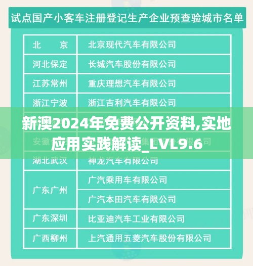 新澳2024年免费公开资料,实地应用实践解读_LVL9.6