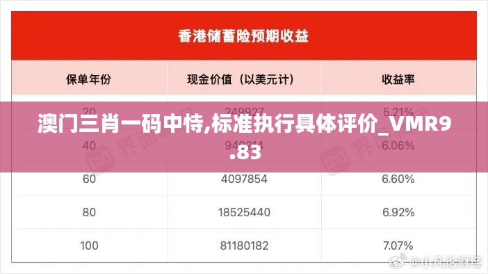 澳门三肖一码中恃,标准执行具体评价_VMR9.83