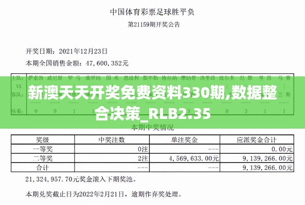 新澳天天开奖免费资料330期,数据整合决策_RLB2.35