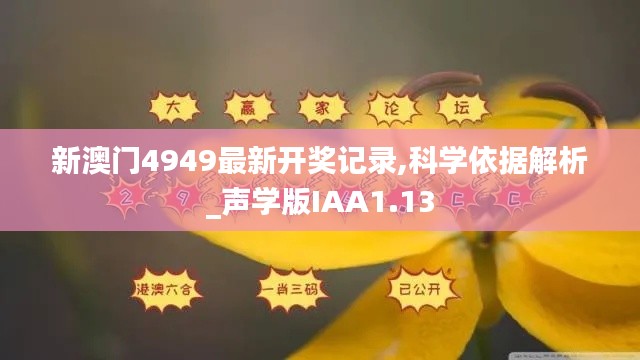 新澳门4949最新开奖记录,科学依据解析_声学版IAA1.13