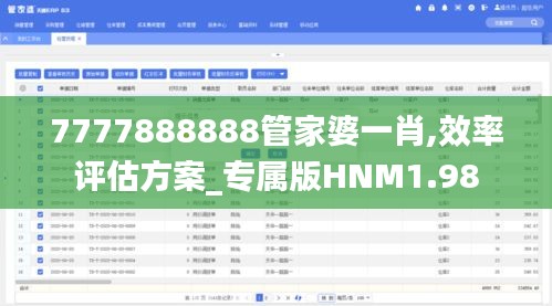 7777888888管家婆一肖,效率评估方案_专属版HNM1.98