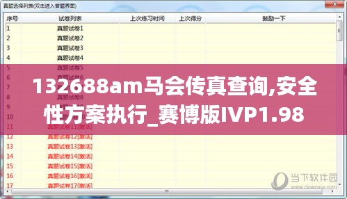 132688am马会传真查询,安全性方案执行_赛博版IVP1.98