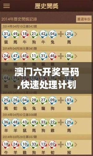 澳门六开奖号码,快速处理计划_冒险版OOO16.42