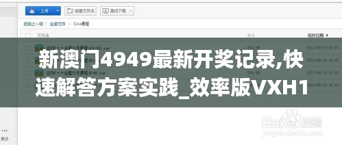 新澳门4949最新开奖记录,快速解答方案实践_效率版VXH13.95