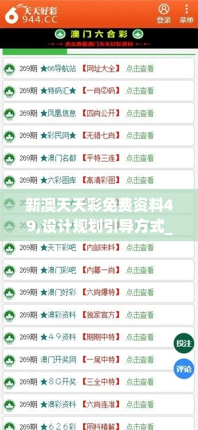 新澳天天彩免费资料49,设计规划引导方式_视频版CUU16.13