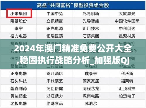 2024年澳门精准免费公开大全,稳固执行战略分析_加强版QJN16.10