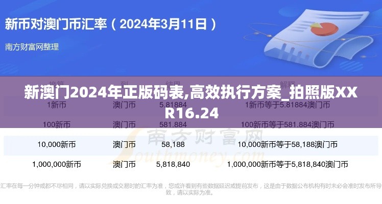 新澳门2024年正版码表,高效执行方案_拍照版XXR16.24