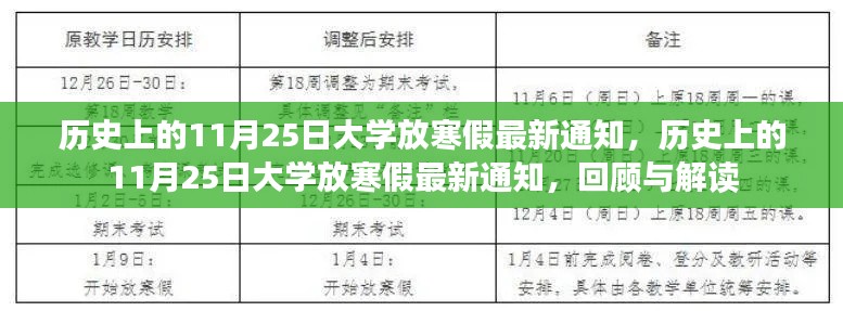 历史上的11月25日大学放寒假通知回顾与解读，最新消息一览无余！