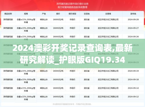 2024澳彩开奖记录查询表,最新研究解读_护眼版GIQ19.34