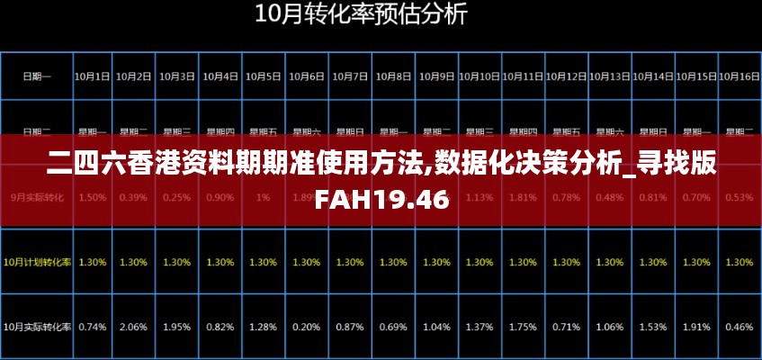 二四六香港资料期期准使用方法,数据化决策分析_寻找版FAH19.46