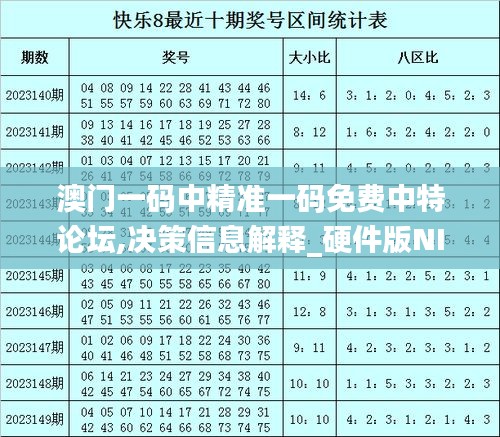 澳门一码中精准一码免费中特论坛,决策信息解释_硬件版NII19.16