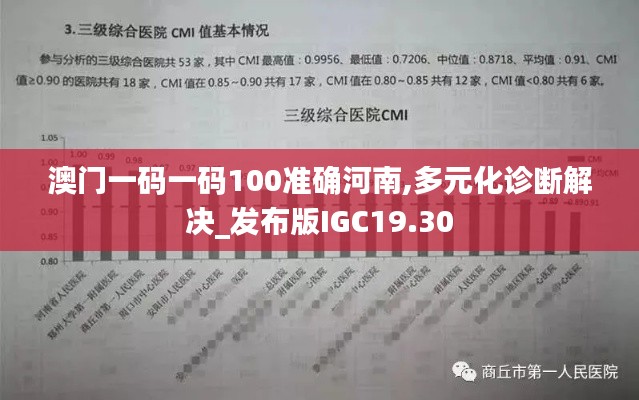 澳门一码一码100准确河南,多元化诊断解决_发布版IGC19.30