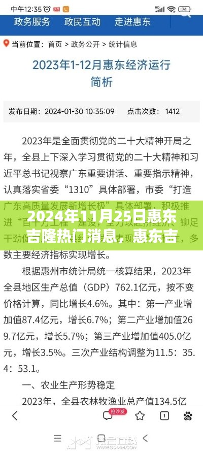 2024年11月25日惠东吉隆热门消息解析与个人立场阐述