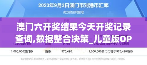 澳门六开奖结果今天开奖记录查询,数据整合决策_儿童版OPB19.68