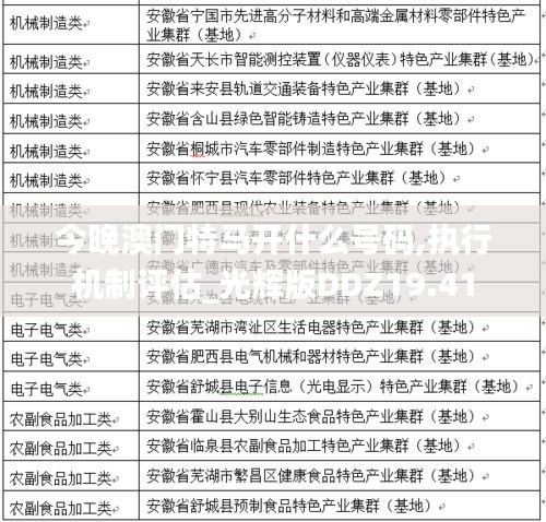 今晚澳门特马开什么号码,执行机制评估_光辉版DDZ19.41