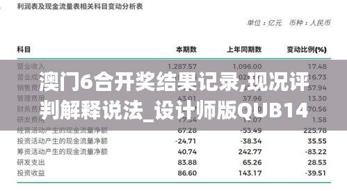 澳门6合开奖结果记录,现况评判解释说法_设计师版QUB14.92