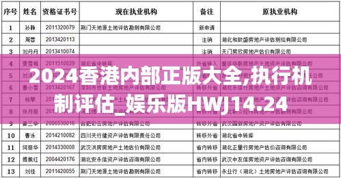 2024香港内部正版大全,执行机制评估_娱乐版HWJ14.24