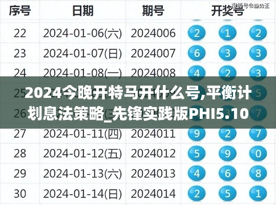 2024今晚开特马开什么号,平衡计划息法策略_先锋实践版PHI5.10