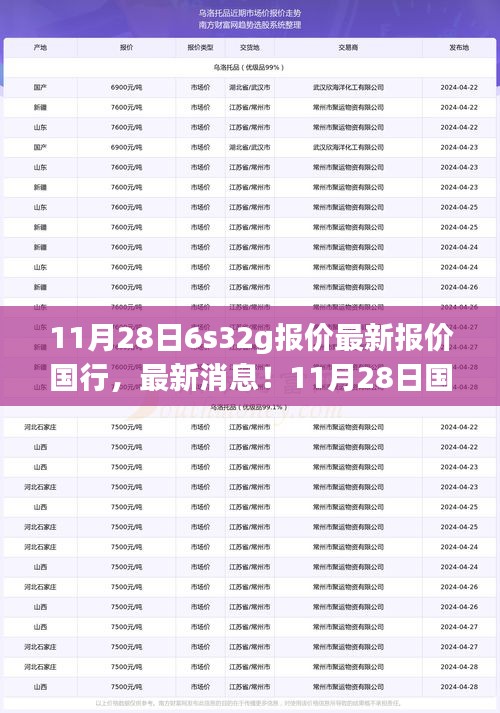 11月28日国行6S32G内存电脑报价大解密，最新报价与消息一览