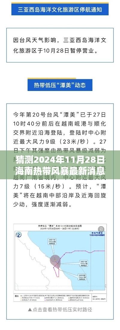 揭秘未来动向与影响，海南热带风暴最新预测与消息，关注2024年11月风暴动态