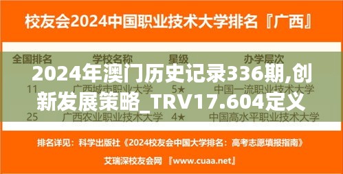 2024年澳门历史记录336期,创新发展策略_TRV17.604定义版