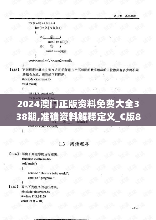 2024澳门正版资料免费大全338期,准确资料解释定义_C版87.533-2