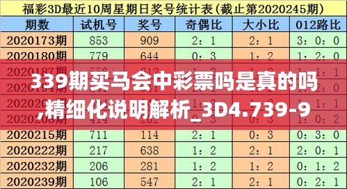 339期买马会中彩票吗是真的吗,精细化说明解析_3D4.739-9