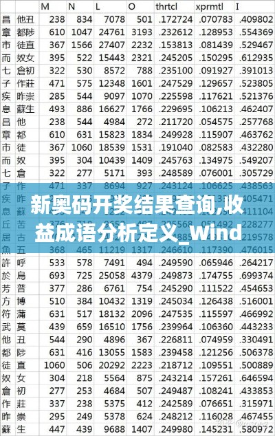 新奥码开奖结果查询,收益成语分析定义_Windows51.889