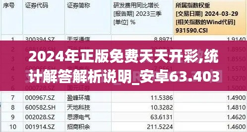 2024年正版免费天天开彩,统计解答解析说明_安卓63.403