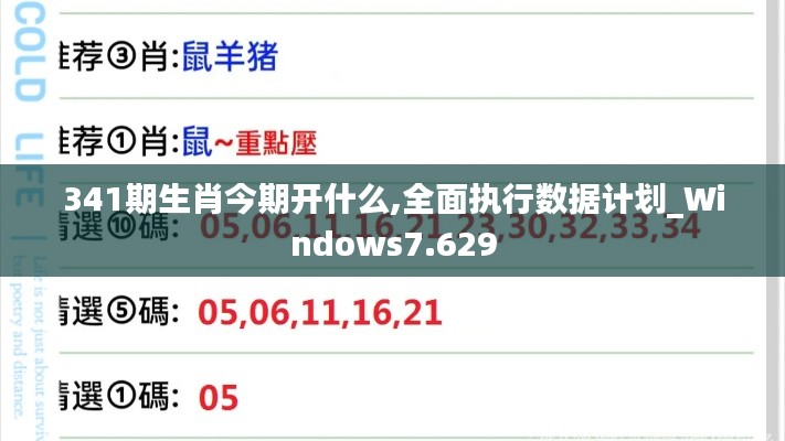 341期生肖今期开什么,全面执行数据计划_Windows7.629