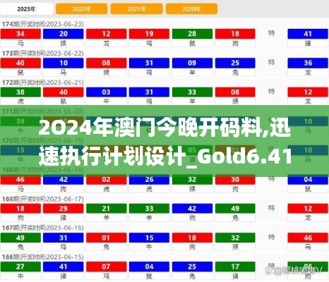 2O24年澳门今晚开码料,迅速执行计划设计_Gold6.417