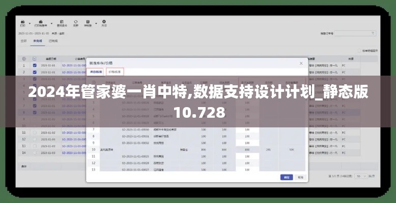 2024年管家婆一肖中特,数据支持设计计划_静态版10.728