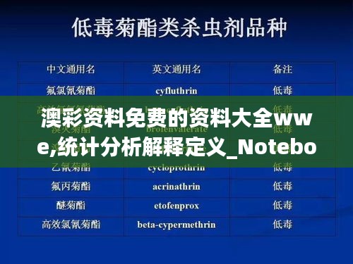 澳彩资料免费的资料大全wwe,统计分析解释定义_Notebook8.786