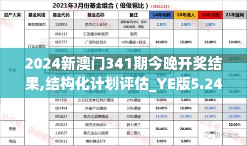 2024新澳门341期今晚开奖结果,结构化计划评估_YE版5.242