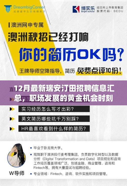 瑞安汀田最新招聘信息汇总，职场黄金机会等你来挑战！