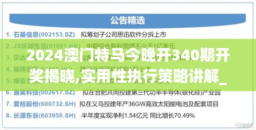 2024澳门特马今晚开340期开奖揭晓,实用性执行策略讲解_Lite9.522