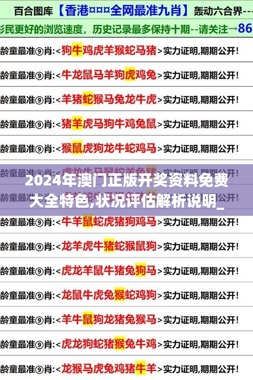 2024年澳门正版开奖资料免费大全特色,状况评估解析说明_策略版10.113